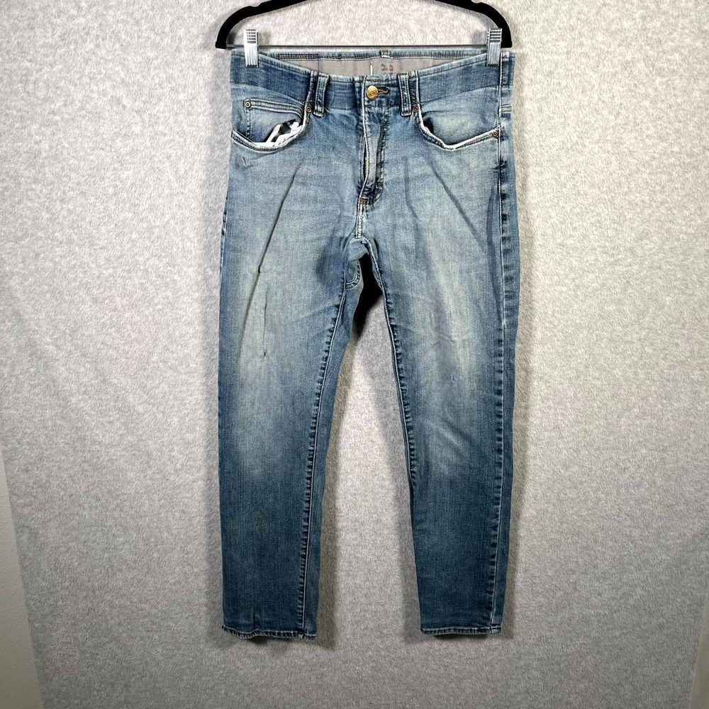 Lee Jeans Womens 31 Blue Denim Medium Wash Everyday Wear Slim Straight Leg